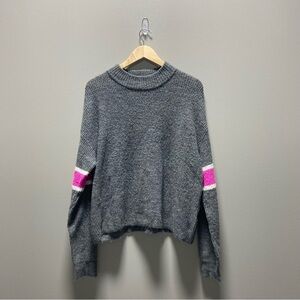 John + Jenn Gray Varsity Strips Sweater Size Large